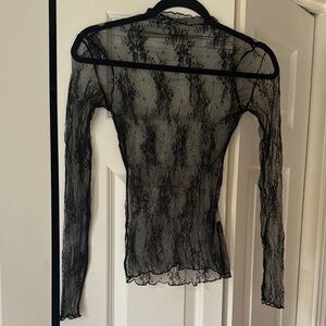 Black Lace Long Sleeve Top